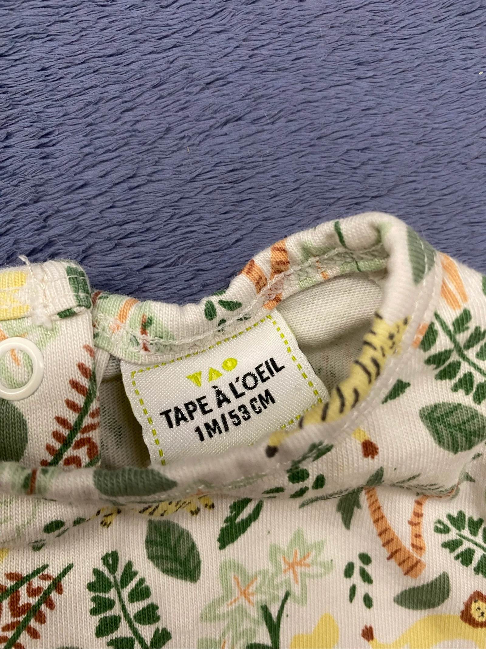 🦁 Macacão bebê Tape à l’œil – estampa de selva – 1 mês – photo 3